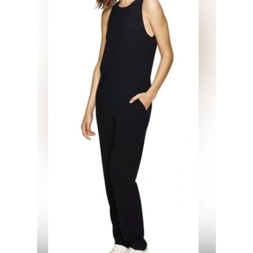 Aritzia Babaton Branson Crepe Sleeveless Jumpsuit Black Size 0